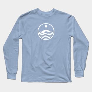 Outdoor freestyle swimming, stylized for nature & sports Long Sleeve T-Shirt